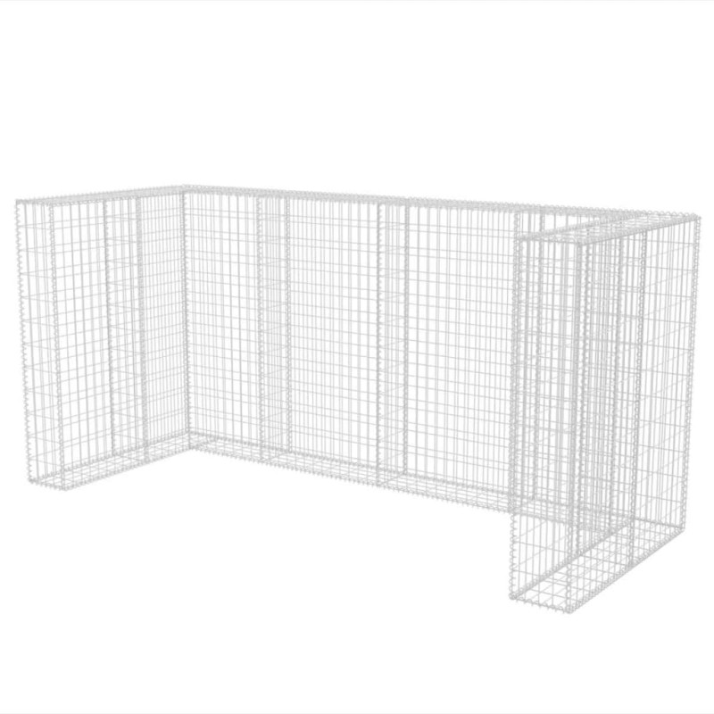 Cadre de gabion de poubelle triple Acier 250 x 100 x 120 cm 