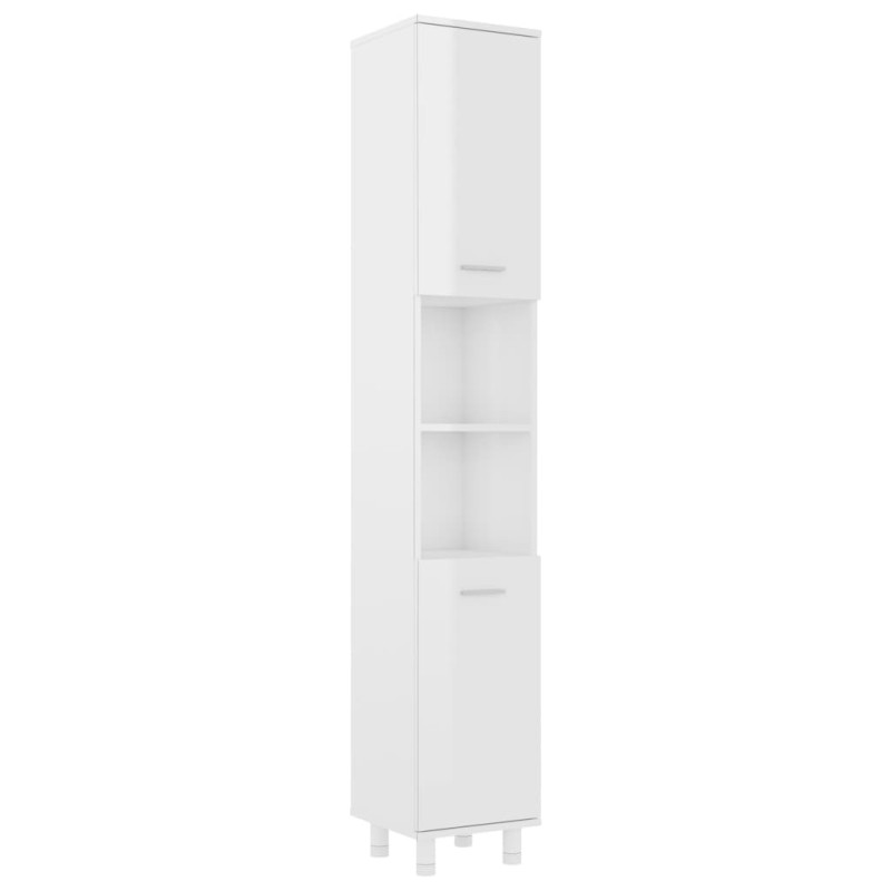 Armoire de salle de bain Blanc brillant Bois d ingénierie