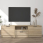 Meuble TV chêne sonoma 140x35x40 cm bois d ingénierie