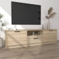 Meuble TV chêne sonoma 140x35x40 cm bois d ingénierie