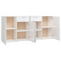 Buffet Blanc brillant 160x36x75 cm Bois d ingénierie