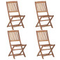 Chaises pliables d extérieur lot de 4 Bois d acacia solide