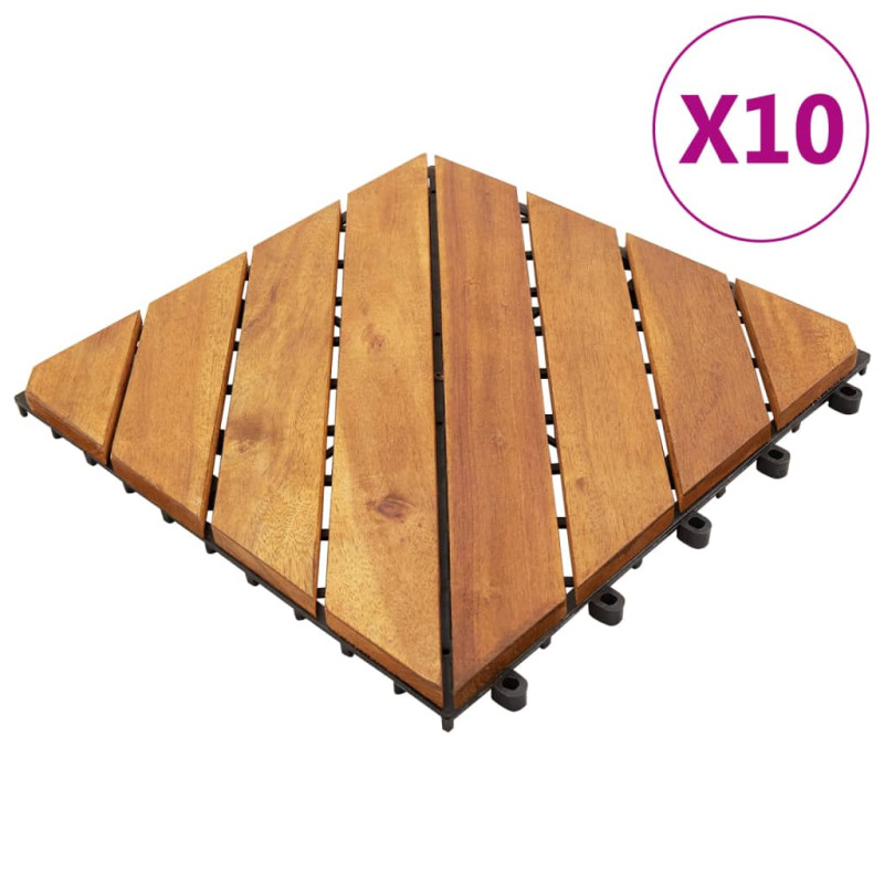 Carreaux de terrasse 10 pcs 30x30 cm Bois d acacia solide