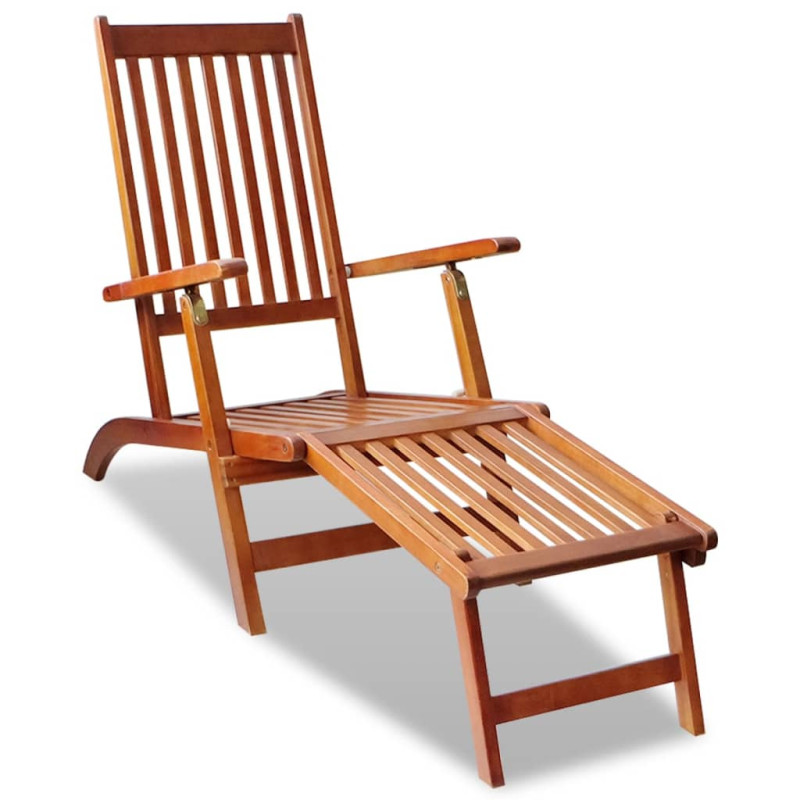 Chaise de terrasse avec repose pied Bois d acacia solide