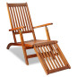 Chaise de terrasse avec repose pied Bois d acacia solide