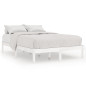 Cadre de lit sans matelas blanc bois massif 140x190 cm