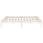 Cadre de lit sans matelas blanc bois massif 140x190 cm