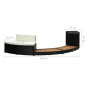 Contour pour spa Noir Poly rotin et bois d acacia massif