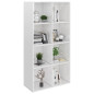 Bibliothèque Buffet Blanc brillant 66x30x130 cm Bois ingénierie