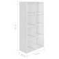 Bibliothèque Buffet Blanc brillant 66x30x130 cm Bois ingénierie