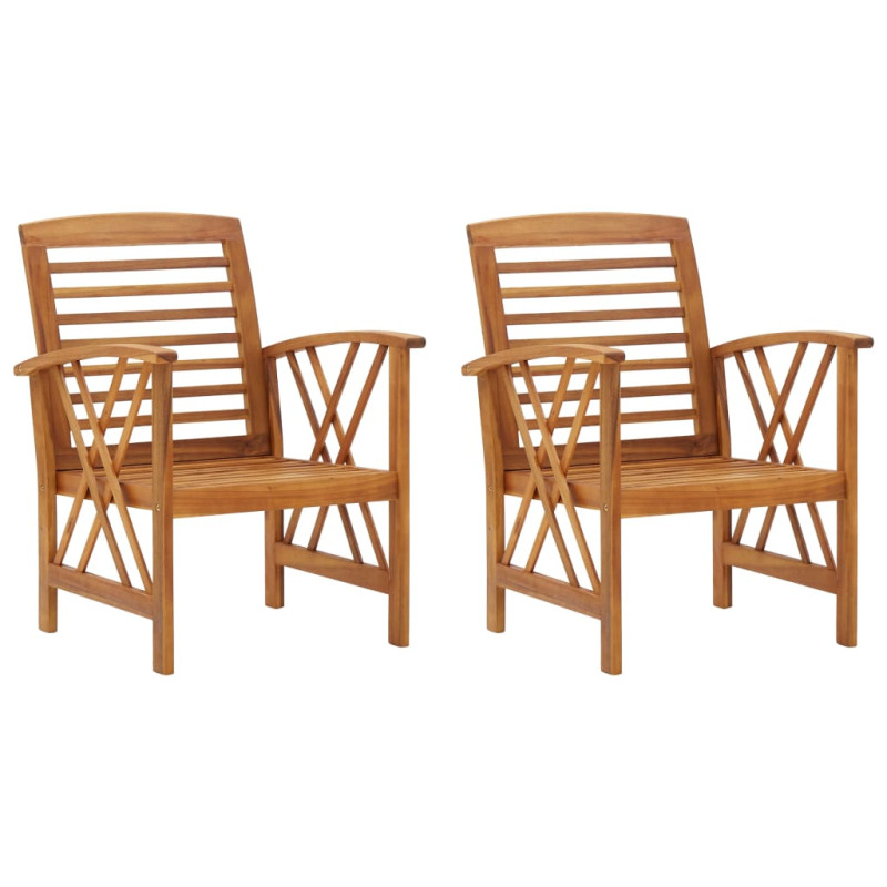 Chaises de jardin lot de 2 Bois d acacia massif