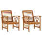 Chaises de jardin lot de 2 Bois d acacia massif