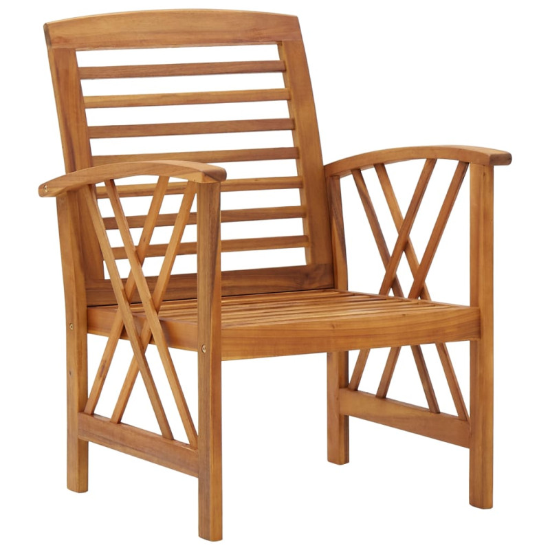 Chaises de jardin lot de 2 Bois d acacia massif