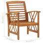 Chaises de jardin lot de 2 Bois d acacia massif