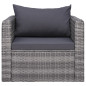 Chaise de jardin avec coussin et oreiller Résine tressée Gris