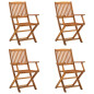 Chaises pliables d extérieur lot de 4 Bois d acacia solide