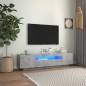 Meuble TV avec lumières LED gris béton 160x35x40 cm