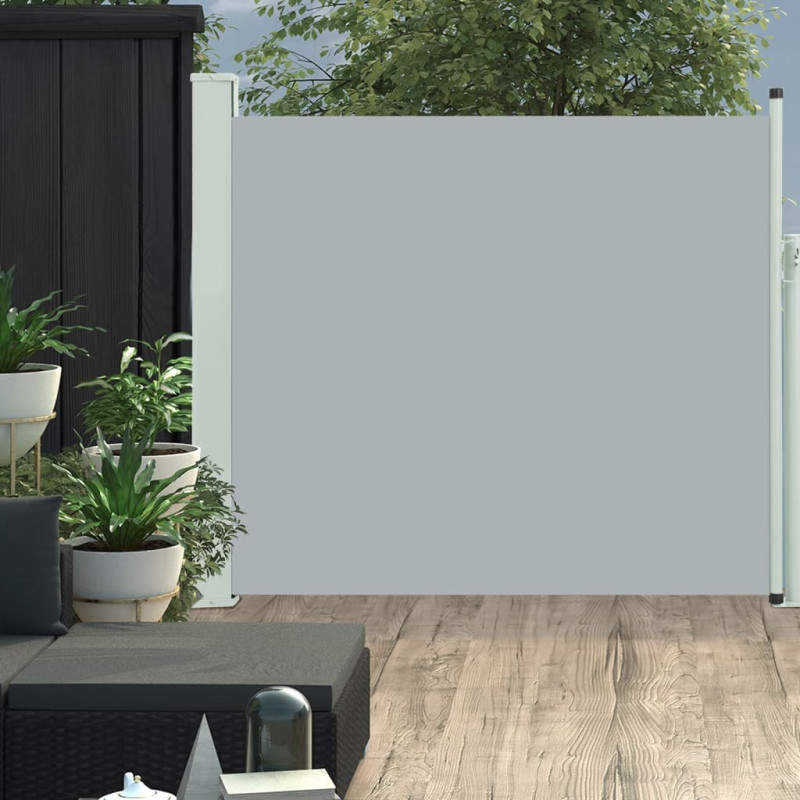 Auvent latéral rétractable de patio 100x300 cm Gris