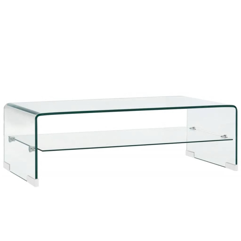 Table basse Clair 98x45x31 cm Verre trempé 