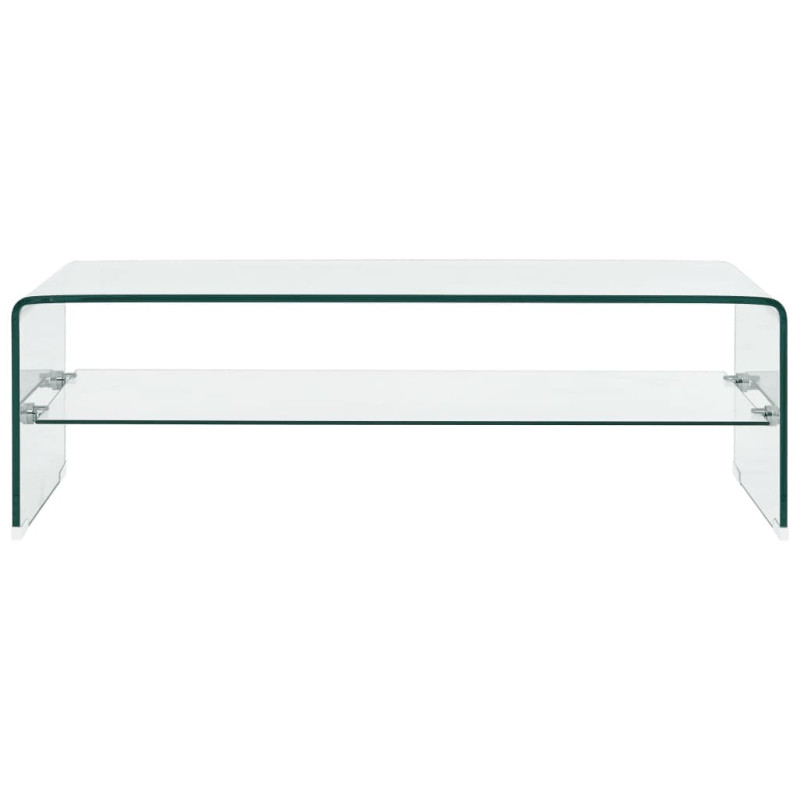 Table basse Clair 98x45x31 cm Verre trempé 