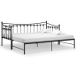 Cadre de canapé lit extensible sans matelas Noir Métal 90x200cm