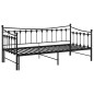 Cadre de canapé lit extensible sans matelas Noir Métal 90x200cm