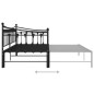 Cadre de canapé lit extensible sans matelas Noir Métal 90x200cm