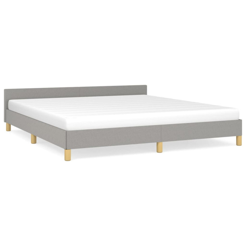 Cadre de lit sans matelas gris clair 160x200 cm tissu