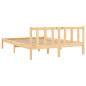 Cadre de lit sans matelas bois massif 140x190 cm