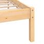 Cadre de lit sans matelas bois massif 140x190 cm