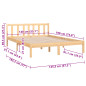 Cadre de lit sans matelas bois massif 140x190 cm