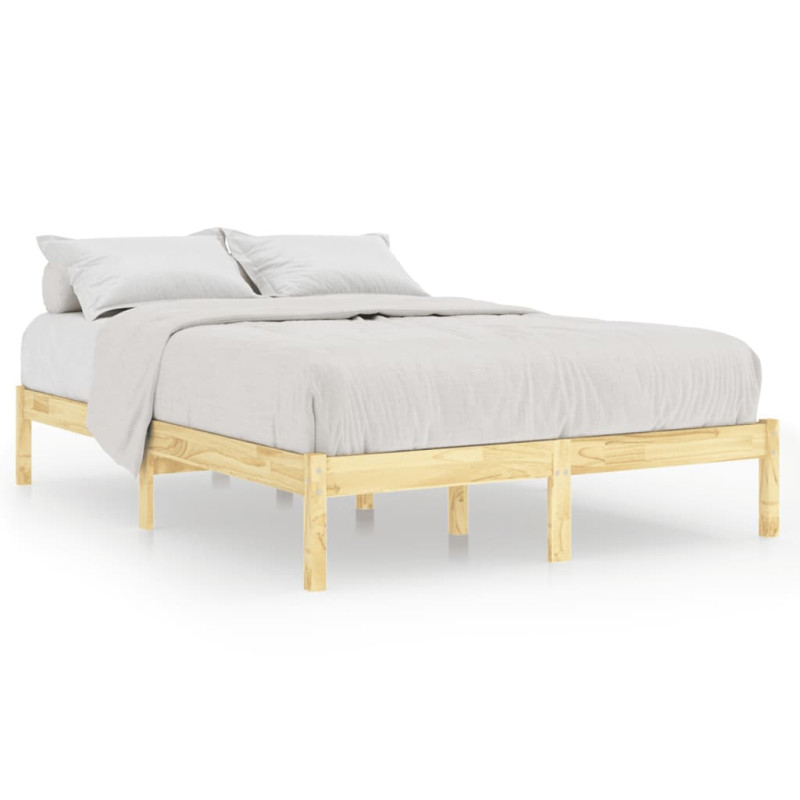 Cadre de lit sans matelas bois massif 140x200 cm