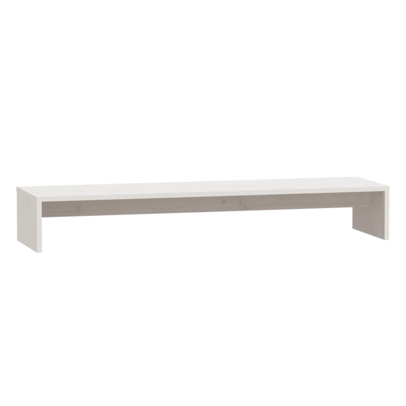 Support de moniteur Blanc 100x27x15 cm Bois de pin solide