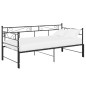 Cadre de canapé lit extensible sans matelas Noir Métal 90x200cm