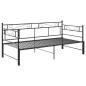 Cadre de canapé lit extensible sans matelas Noir Métal 90x200cm