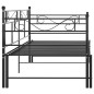 Cadre de canapé lit extensible sans matelas Noir Métal 90x200cm