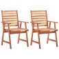 Chaises à manger d extérieur lot de 2 Bois d acacia massif