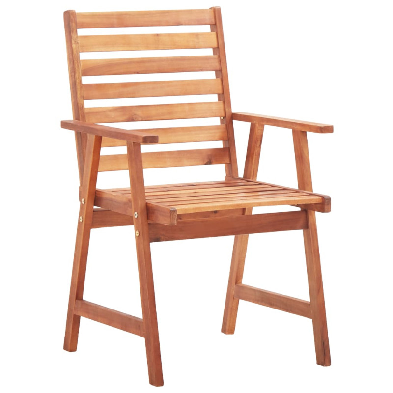 Chaises à manger d extérieur lot de 2 Bois d acacia massif