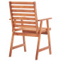 Chaises à manger d extérieur lot de 2 Bois d acacia massif