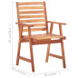 Chaises à manger d extérieur lot de 2 Bois d acacia massif