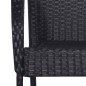 Chaises empilables d extérieur lot de 2 Résine tressée Noir