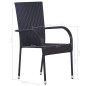 Chaises empilables d extérieur lot de 2 Résine tressée Noir