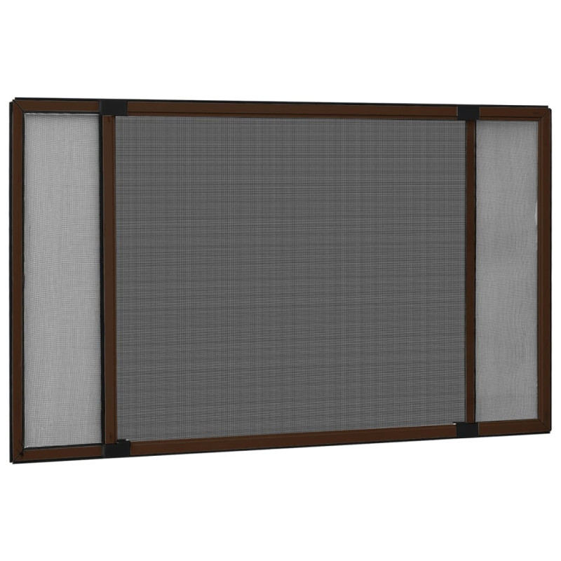 Moustiquaire extensible pour fenêtres Marron (100 193)x75 cm