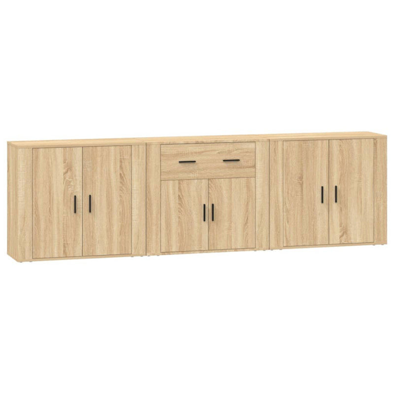 Buffets 3 pcs Chêne sonoma Bois d ingénierie