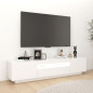 Meuble TV avec lumières LED Blanc brillant 180x35x40 cm