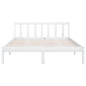 Cadre de lit sans matelas blanc bois massif 140x200 cm