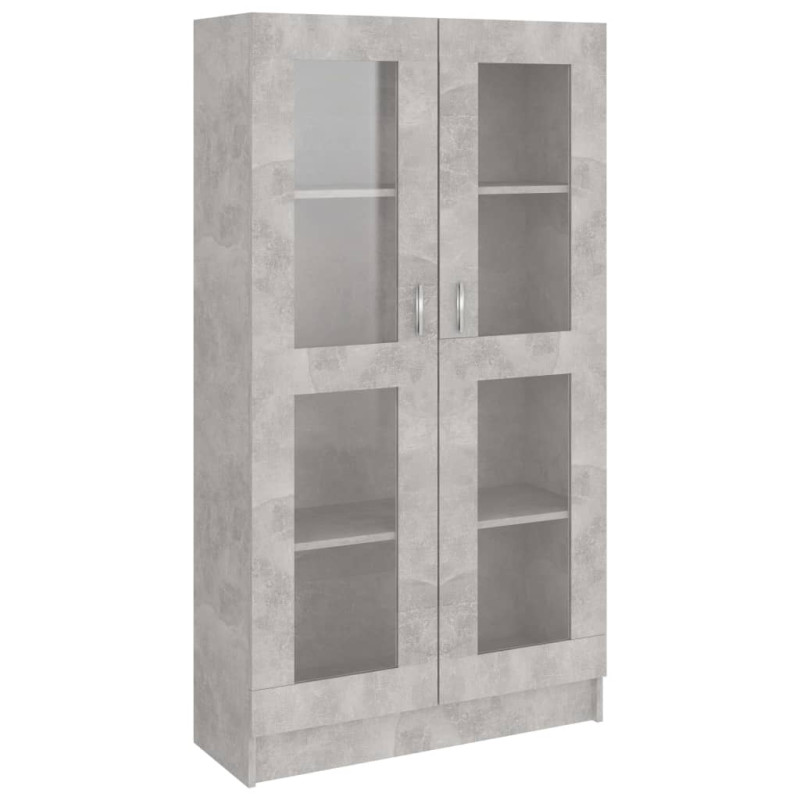 Armoire à vitrine Gris béton 82,5x30,5x150 cm Bois d ingénierie