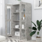 Armoire à vitrine Gris béton 82,5x30,5x150 cm Bois d ingénierie