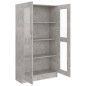 Armoire à vitrine Gris béton 82,5x30,5x150 cm Bois d ingénierie