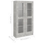 Armoire à vitrine Gris béton 82,5x30,5x150 cm Bois d ingénierie